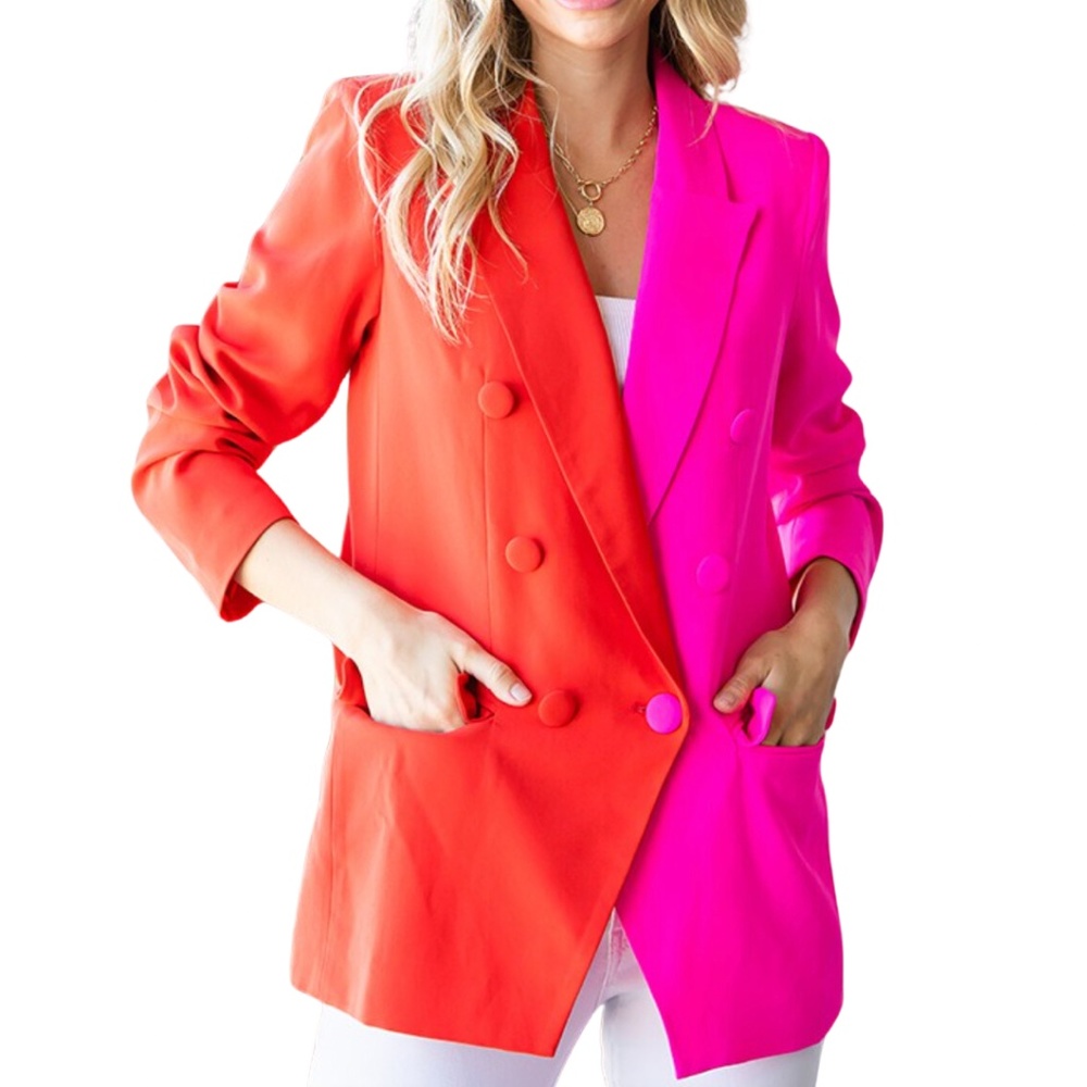 First Love Two-Tone Double Breasted Blazer